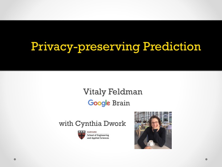 privacy preserving prediction n.w