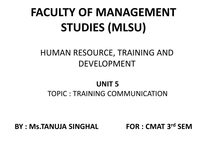 faculty of management studies mlsu n.w