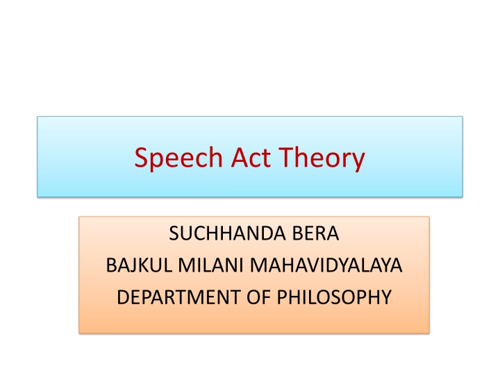 speech act theory n.w