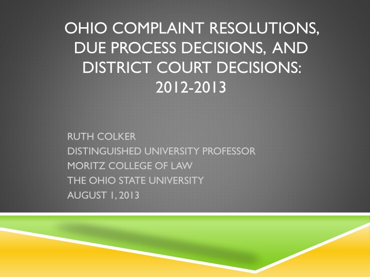 ohio complaint resolutions due process decisions n.w