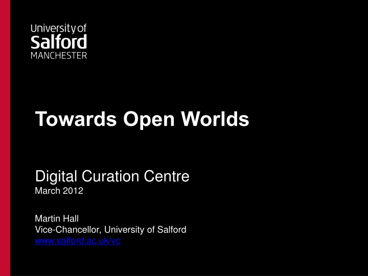 towards open worlds n.w