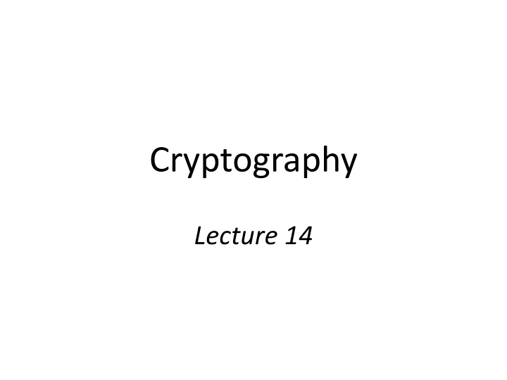 cryptography n.w