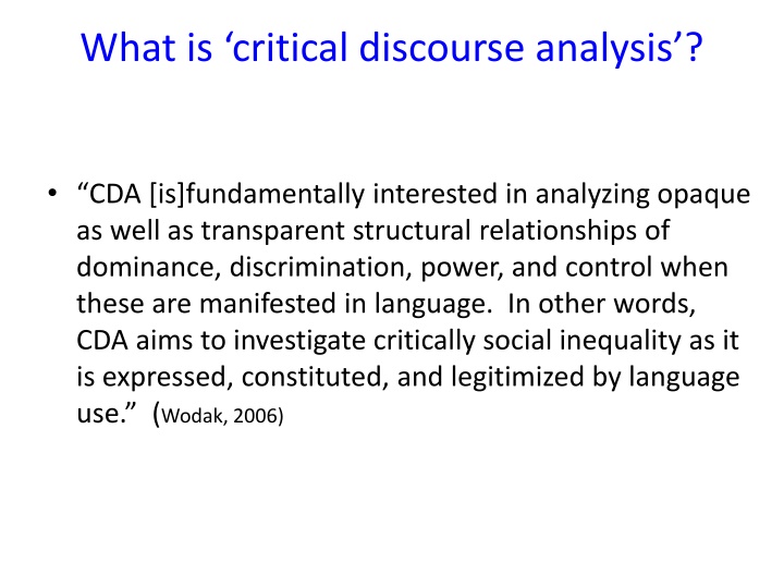 what is critical discourse analysis n.w