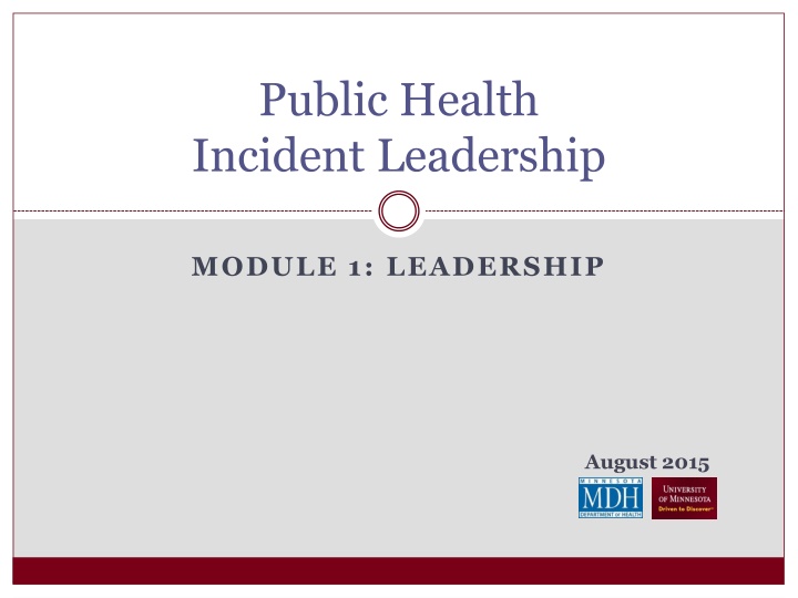 public health incident leadership n.w