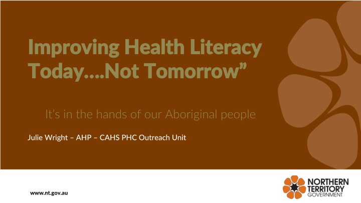 improving health improving health literacy today n.w