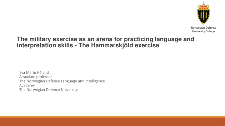 the military exercise as an arena for practicing n.w