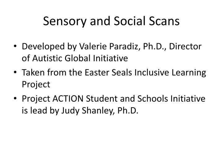 sensory and social scans n.w