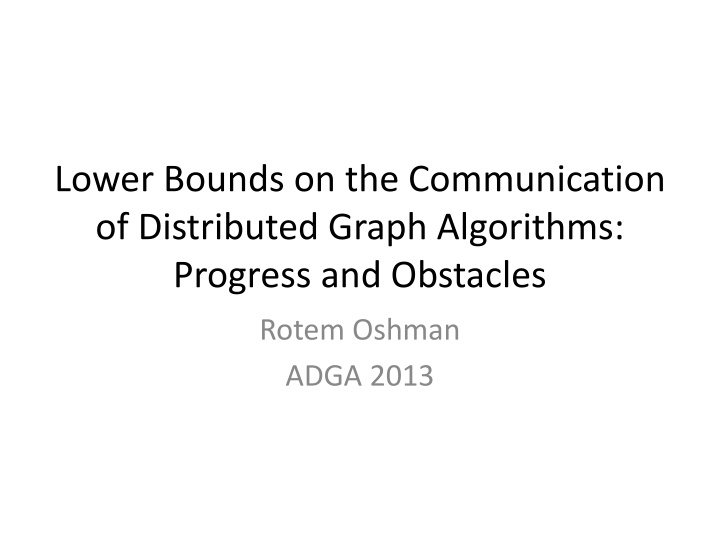 lower bounds on the communication of distributed n.w