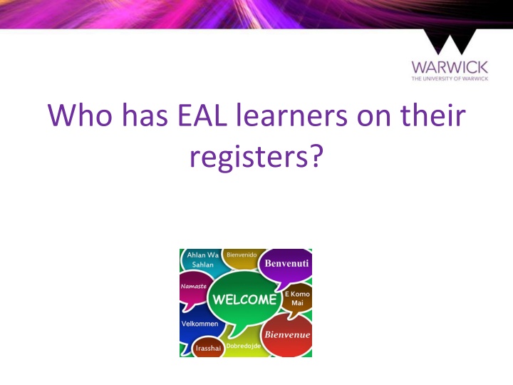 who has eal learners on their registers n.w