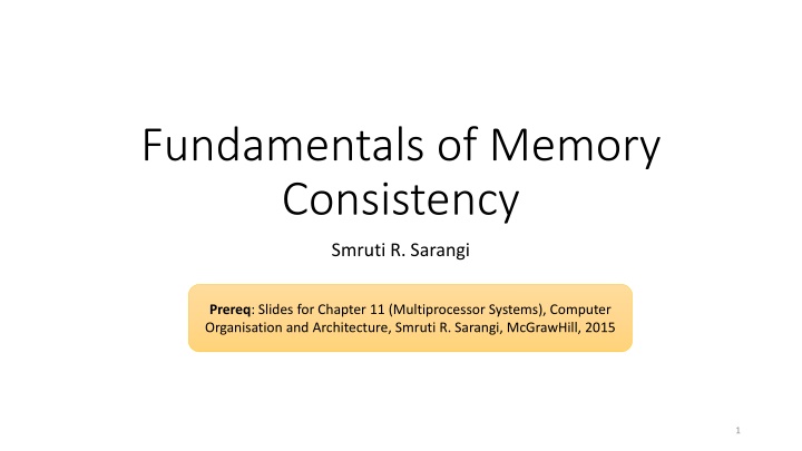 fundamentals of memory consistency n.w