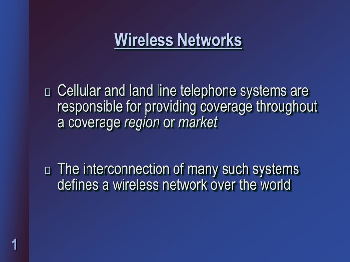 wireless networks n.w