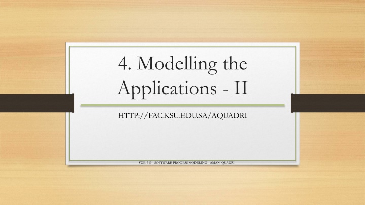 4 modelling the applications ii n.w