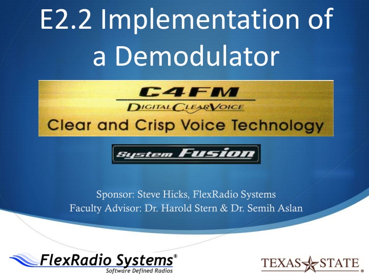 e2 2 implementation of a demodulator n.w