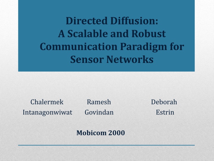 directed diffusion a scalable and robust n.w