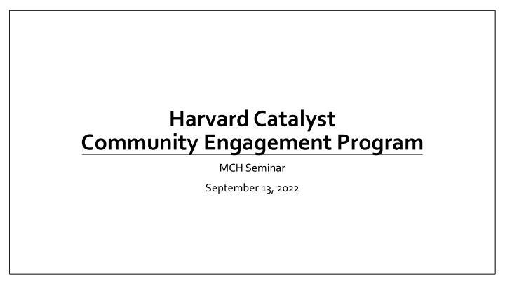 harvard catalyst n.w