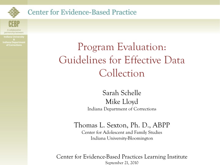 program evaluation guidelines for effective data n.w