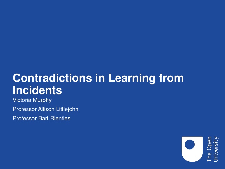 contradictions in learning from incidents n.w