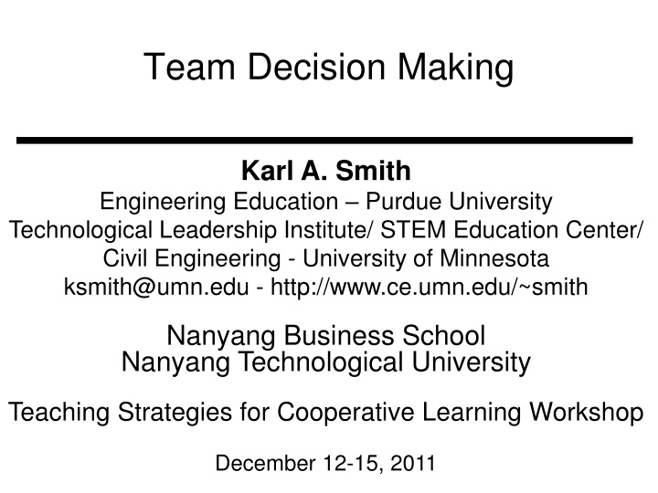 team decision making n.w