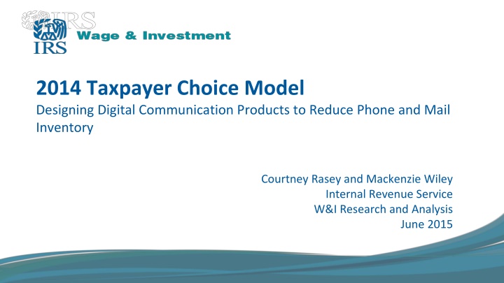 2014 taxpayer choice model designing digital n.w