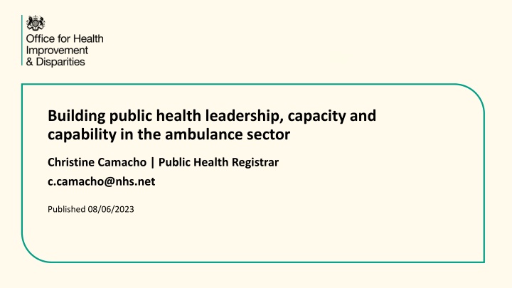 Building Public Health Leadership in the Ambulance Sector