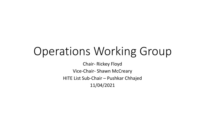 operations working group n.w