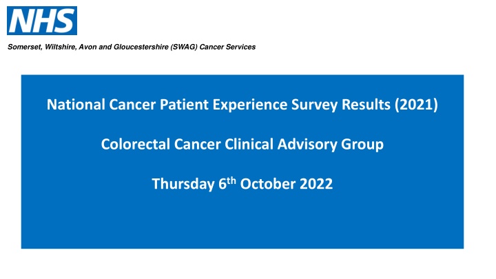 SWAG Cancer Services National Cancer Patient Experience Survey Results 2021