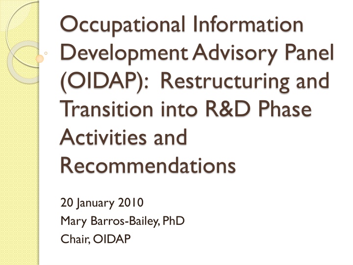occupational information development advisory n.w