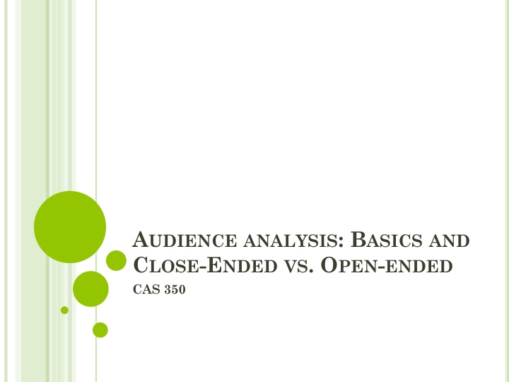 Basics of Audience Analysis and Message Discrepancy
