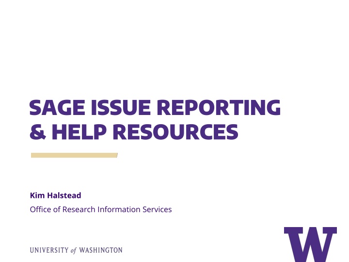 sage issue reporting help resources n.w