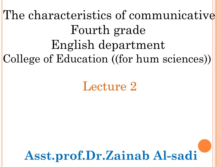 the characteristics of communicative fourth grade n.w