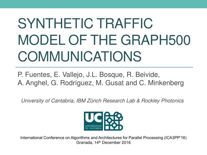 synthetic traffic model of the graph500 n.w