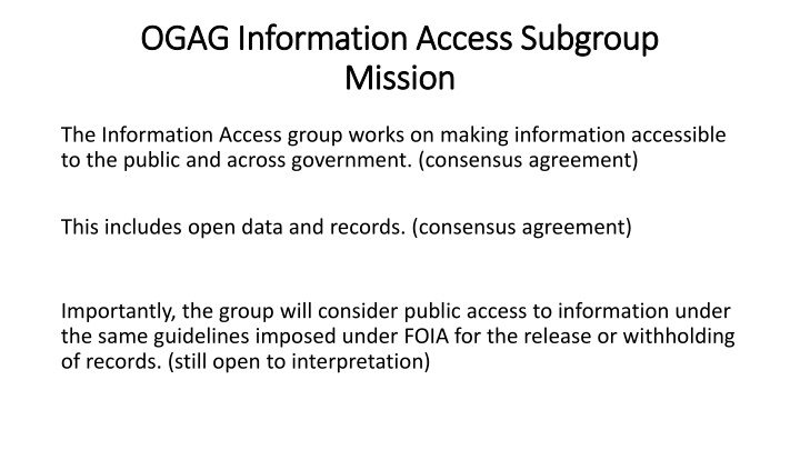 ogag information access subgroup ogag information n.w