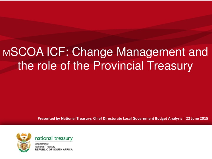 m scoa icf change management and the role n.w
