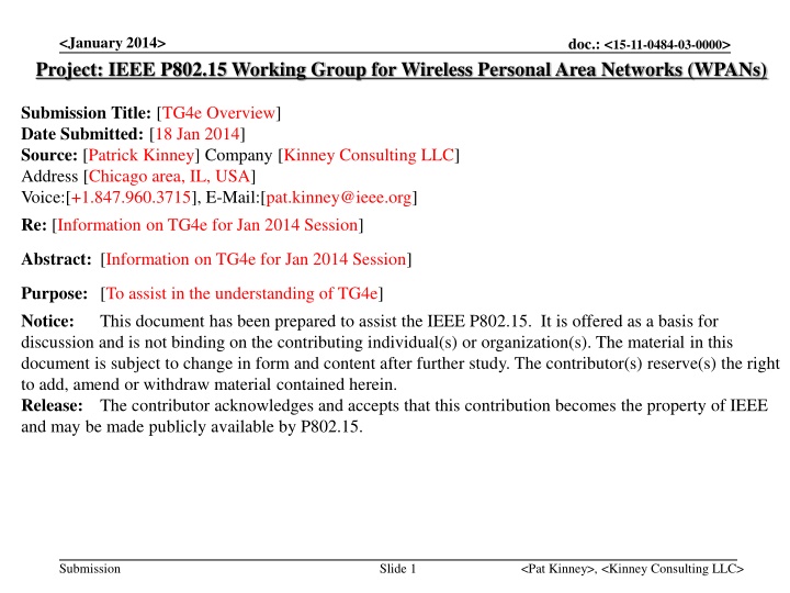 january 2014 project ieee p802 15 working group n.w
