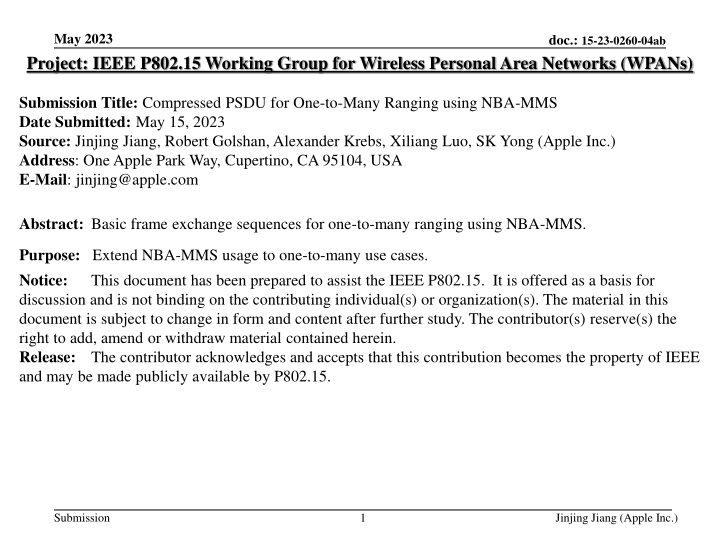 may 2023 project ieee p802 15 working group n.w