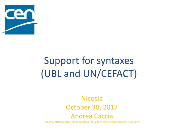 support for syntaxes ubl and un cefact n.w