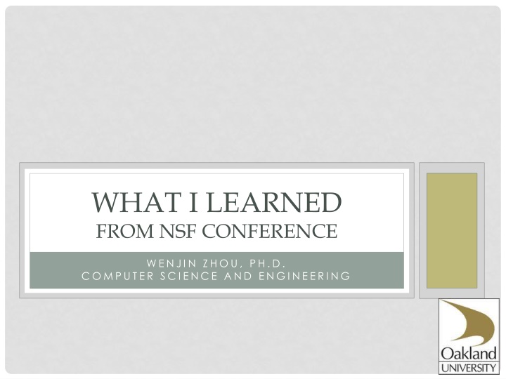 what i learned from nsf conference n.w