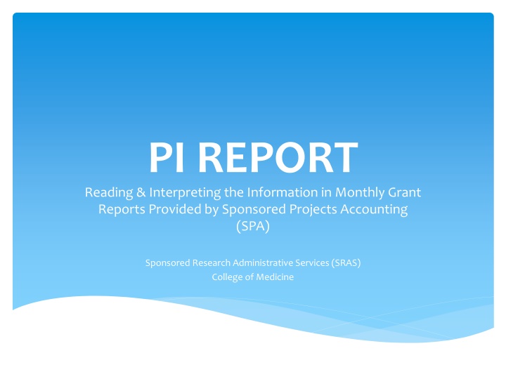 pi report reading interpreting the information n.w