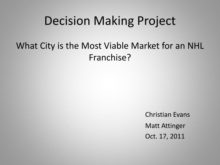 decision making project n.w