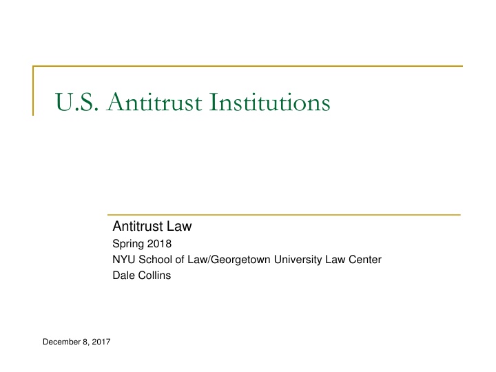 u s antitrust institutions n.w
