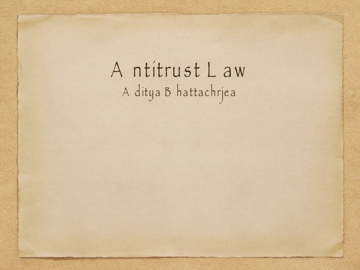 Modern Antitrust Law