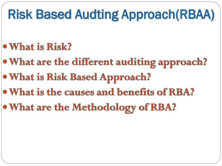 risk based risk based audting n.w