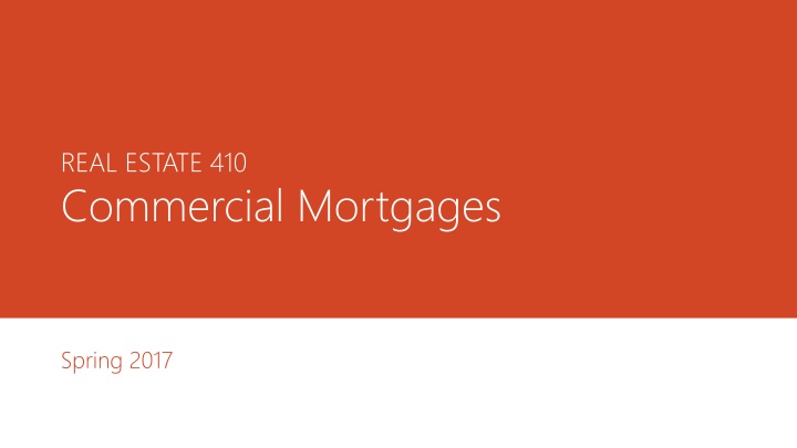 real estate 410 commercial mortgages n.w