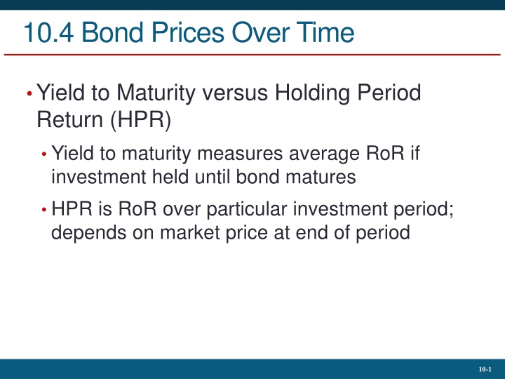 10 4 bond prices over time n.w