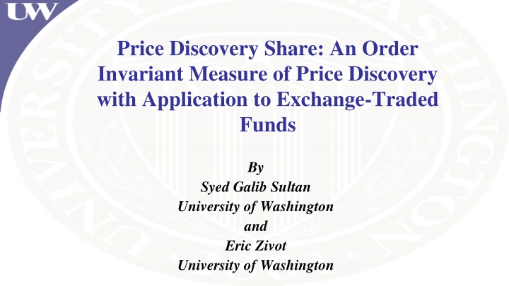 price discovery share an order invariant measure n.w