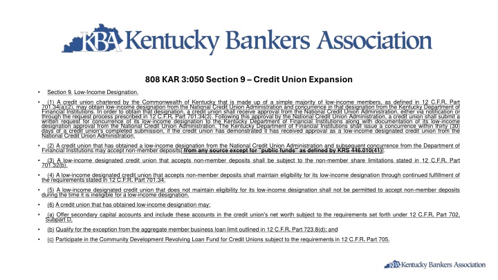 808 kar 3 050 section 9 credit union expansion n.w