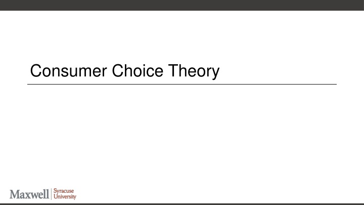 consumer choice theory n.w