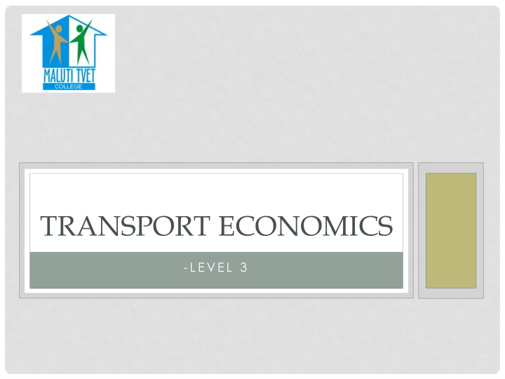 transport economics n.w