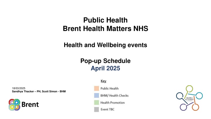 Brent Health Matters NHS Events April 2025 Schedule
