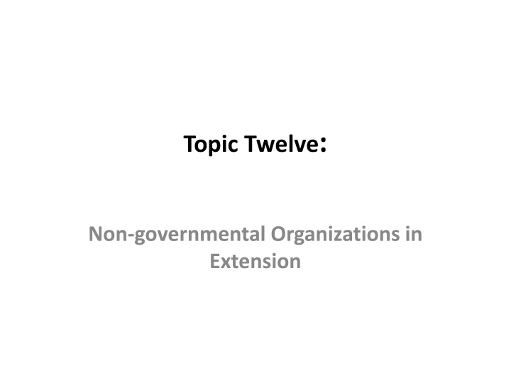 Role of NGOs in Agricultural and Rural Development